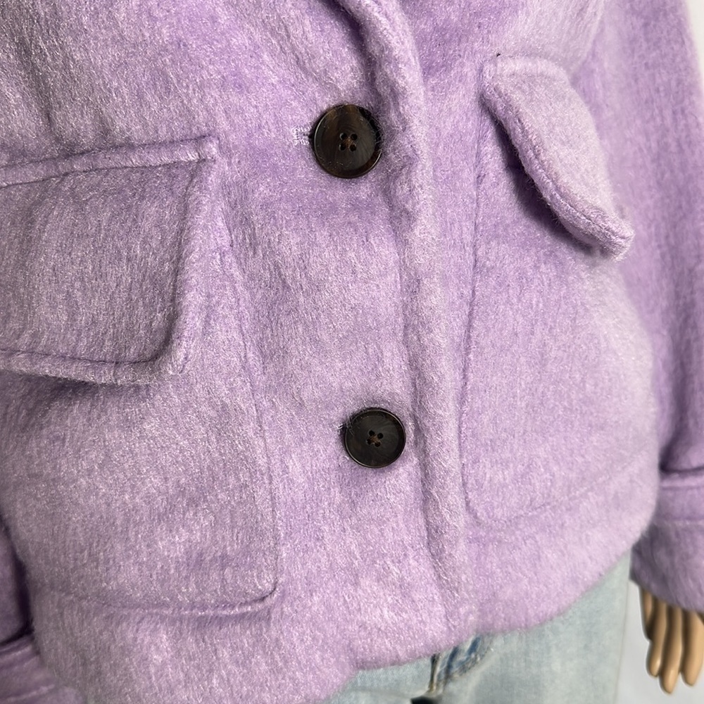 Women's 2 Button Jacket A New Day (K833K2) Pink Faux fur Warm Pockets - Picture 3 of 6